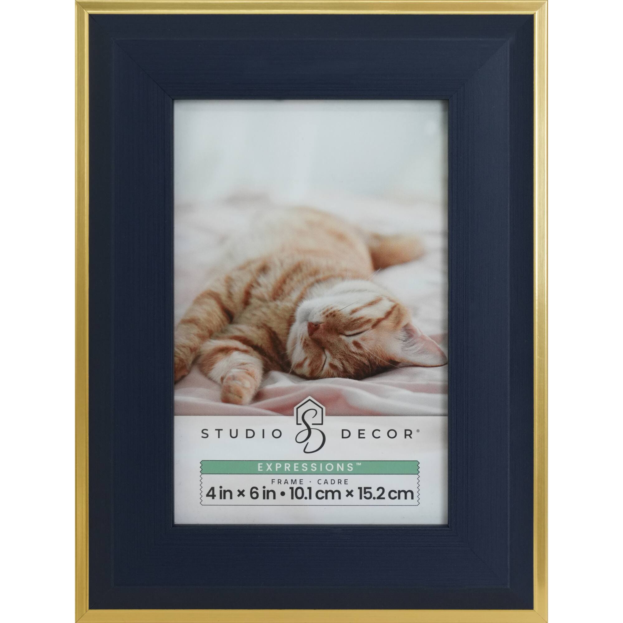 Expressions™ Navy Blue Frame with Gold Trim by Studio Décor
